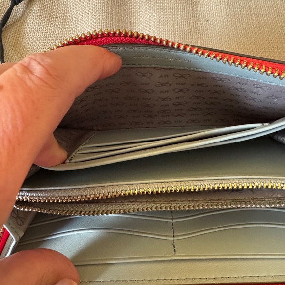 Anya Hindmarch coral colour leather zippy wallet - Picture 10 of 11